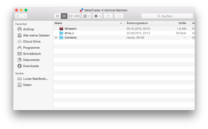 окно MetaTrader 4 Admiral Markets