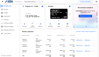 Admiral Markets info panelis