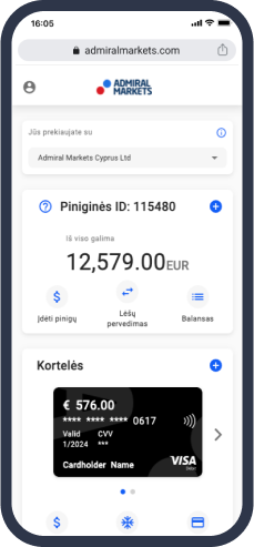 Admiral Markets info panelis