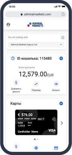 Панель управления Admirals