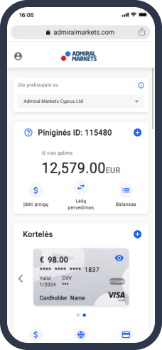 Admiral Markets info panelis
